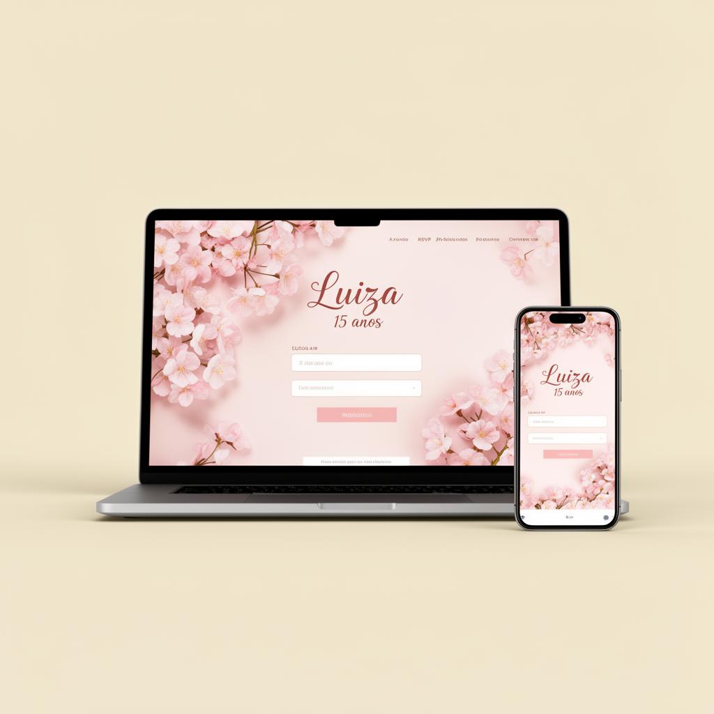 Mockup de site de evento Convitto em laptop e celular